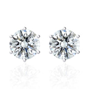 6-Prong Round Cut Moissanite Stud Earrings (1~3 ct.) in 18K Gold Vermeil
