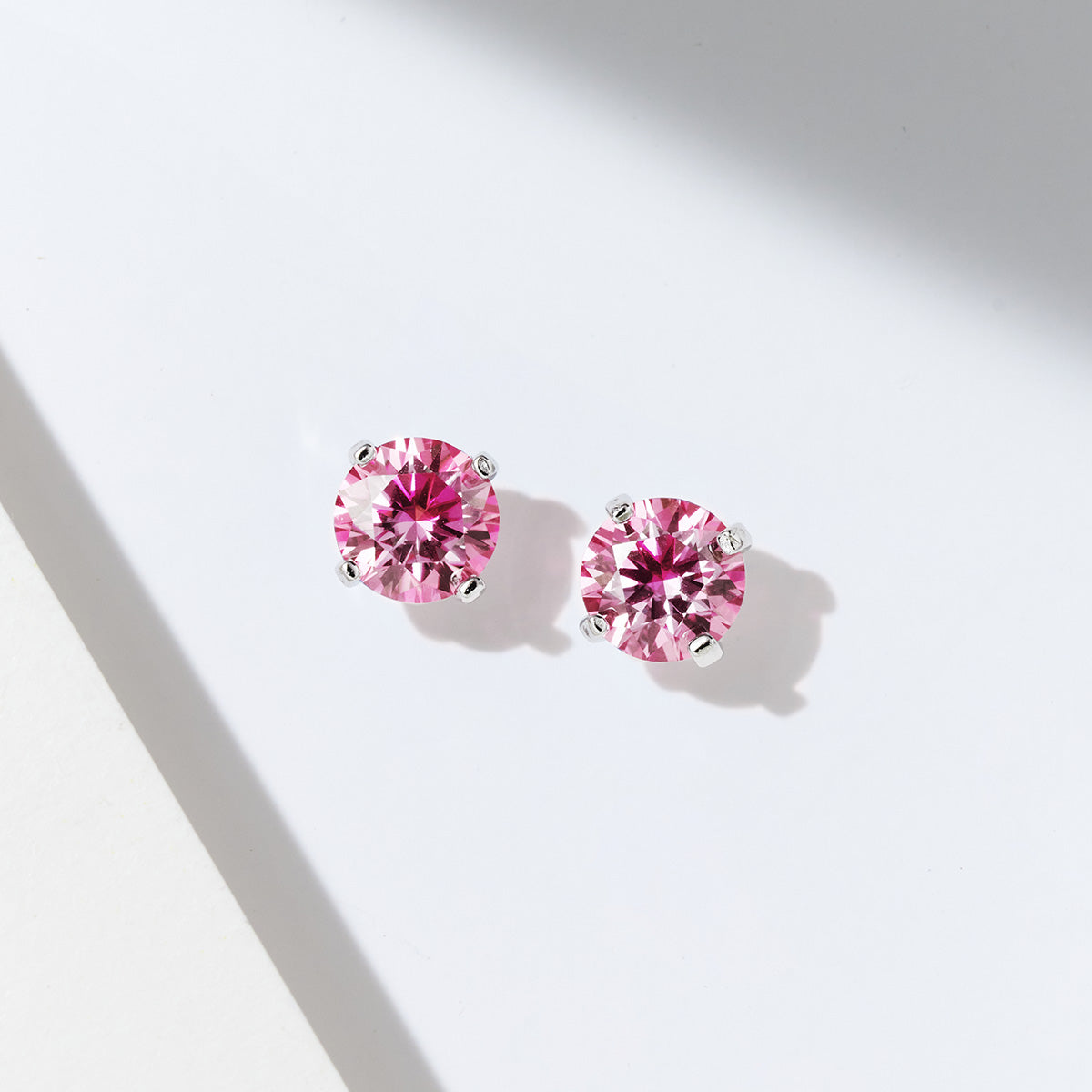 4-Prong Round Cut Moissanite Stud Earrings (2 ct. tw.) in 18K Gold Vermeil (3 Colors)