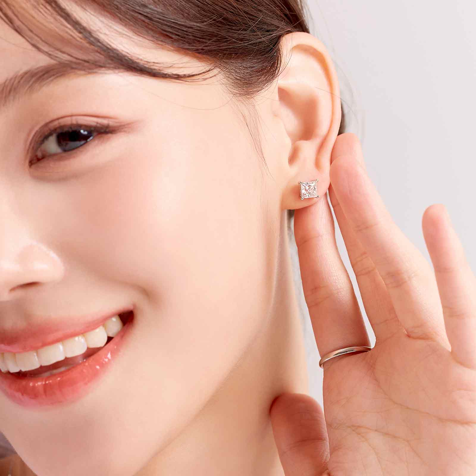 Princess Cut Moissanite Solitaire Stud Earrings (2 ct. tw.) in 18K Gold Vermeil