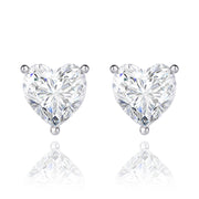 Heart Cut Moissanite Solitaire Stud Earrings (2 ct. tw.) in 18K Gold Vermeil