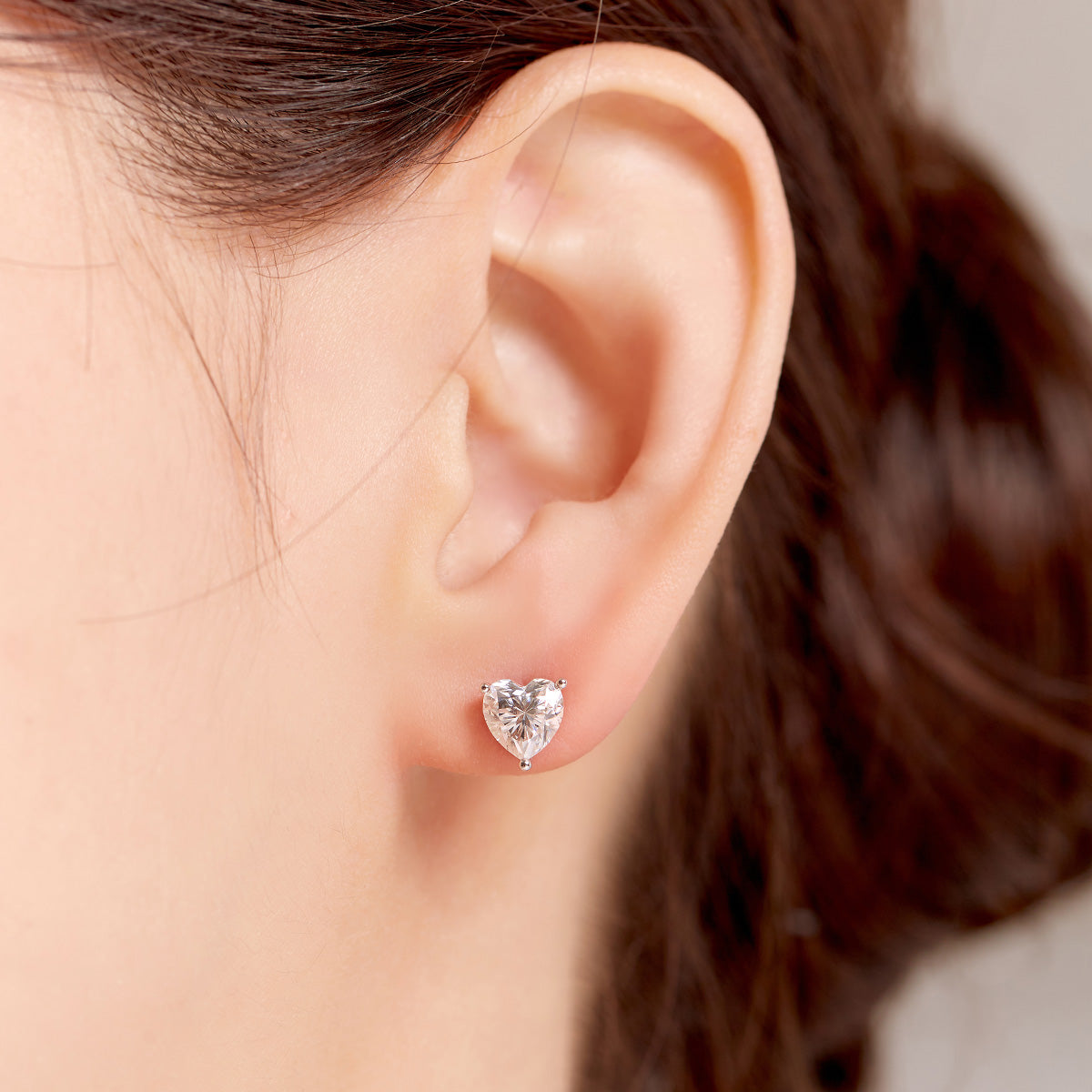 Heart Cut Moissanite Solitaire Stud Earrings (2 ct. tw.) in 18K Gold Vermeil