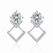 Geometric Moissanite Stud Drop Earrings (2 ct. tw.) in 18K Gold Vermeil