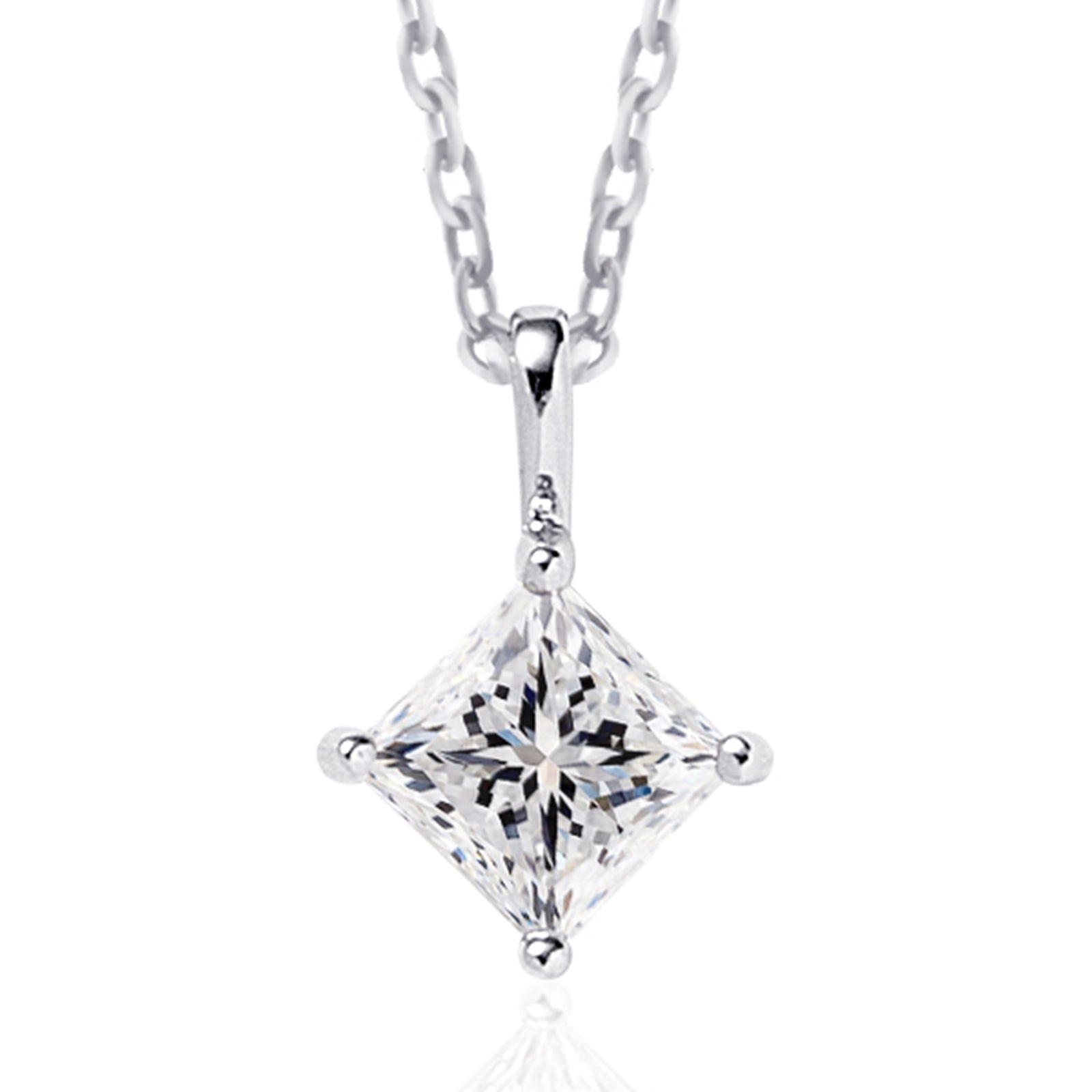 Kite-Set Princess Cut Moissanite Solitaire in 18K Gold Vermeil