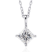 Kite-Set Princess Cut Moissanite Solitaire in 18K Gold Vermeil