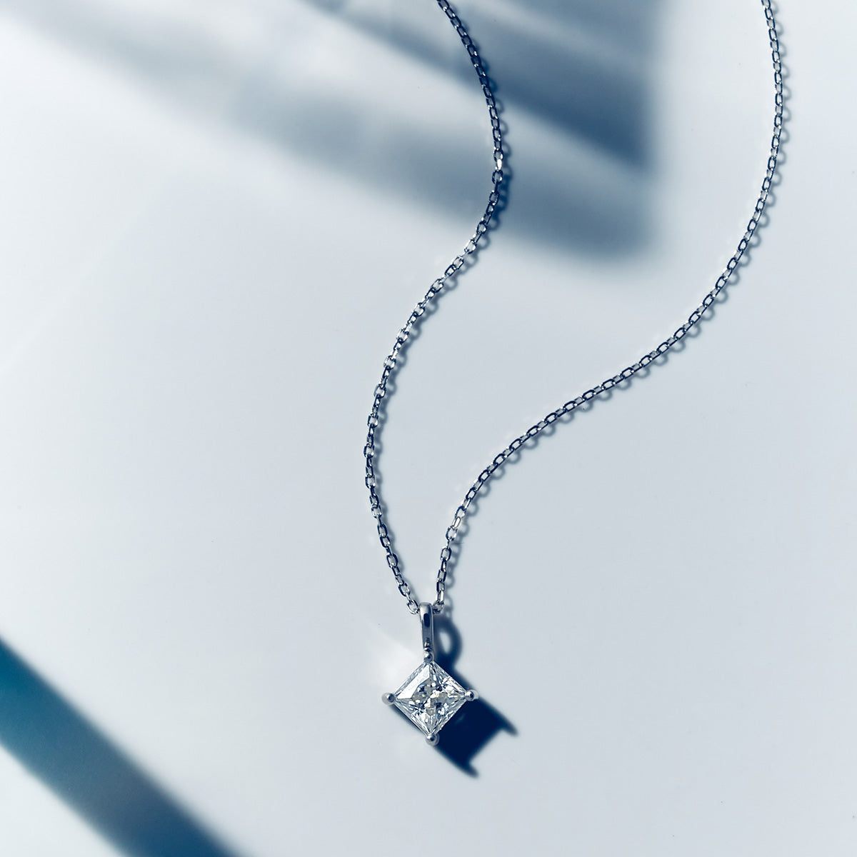 Kite-Set Princess Cut Moissanite Solitaire in 18K Gold Vermeil