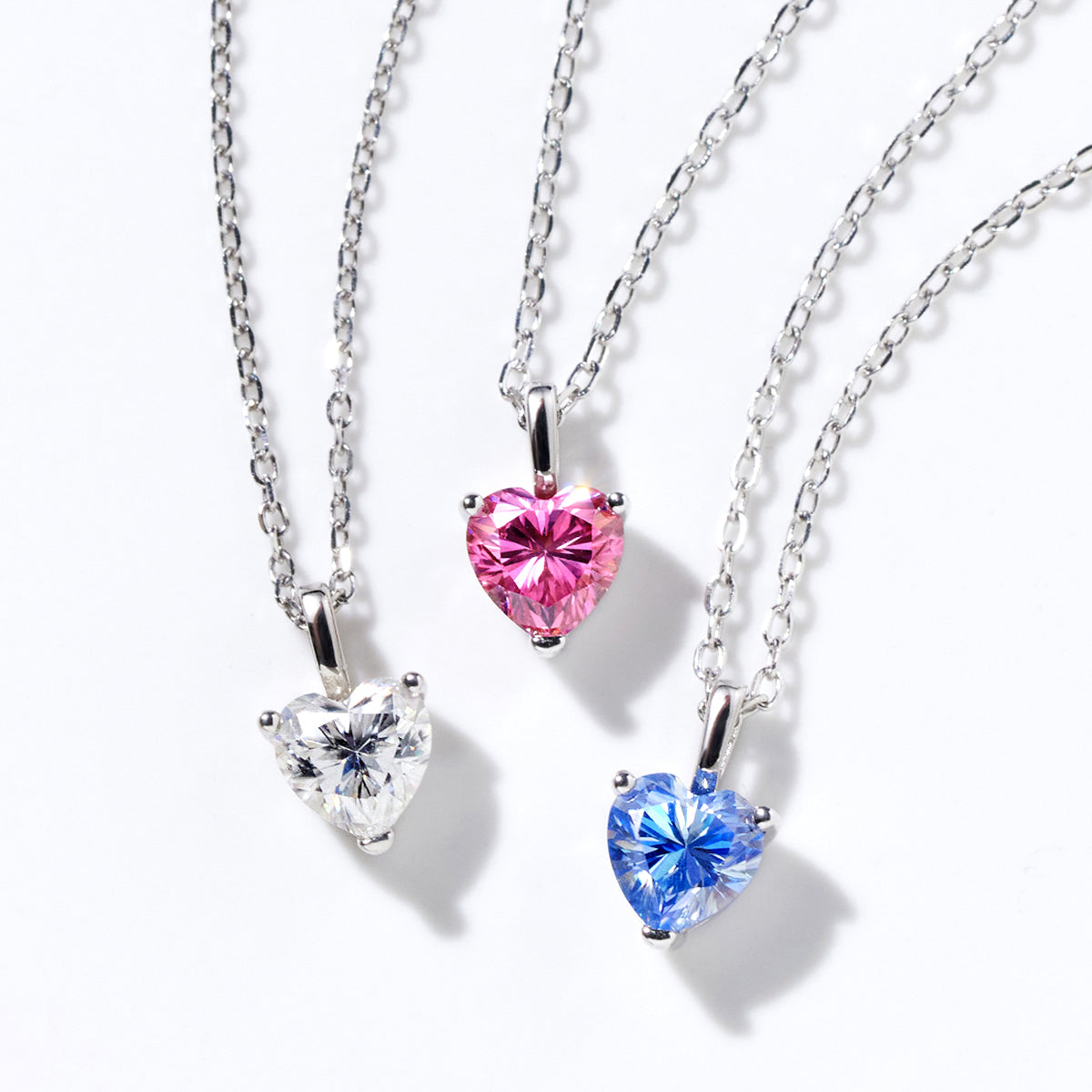 Heart Cut Moissanite Solitaire Pendant in 18K Gold Vermeil (3 Colors)