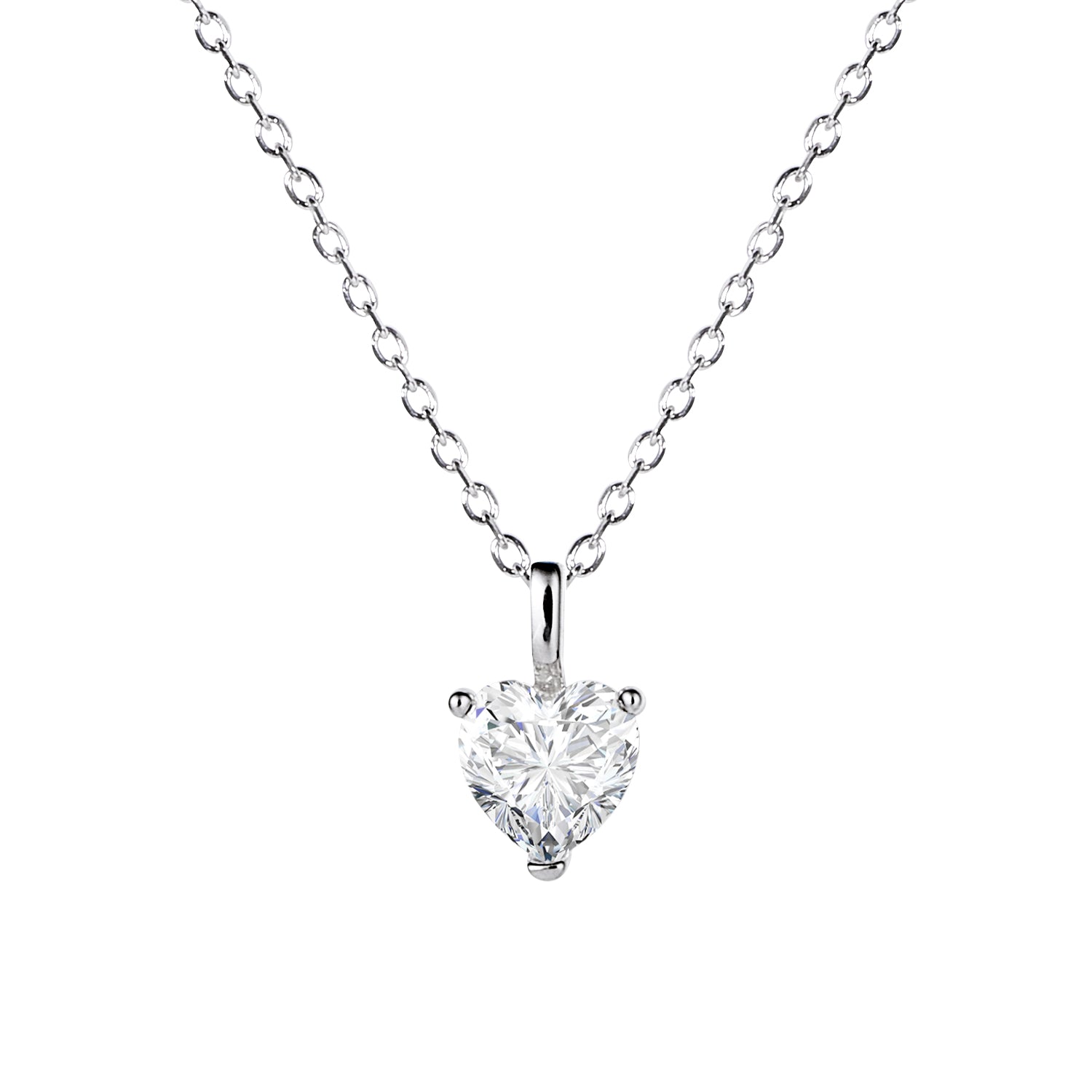 Heart Cut Moissanite Solitaire Pendant in 18K Gold Vermeil (3 Colors)