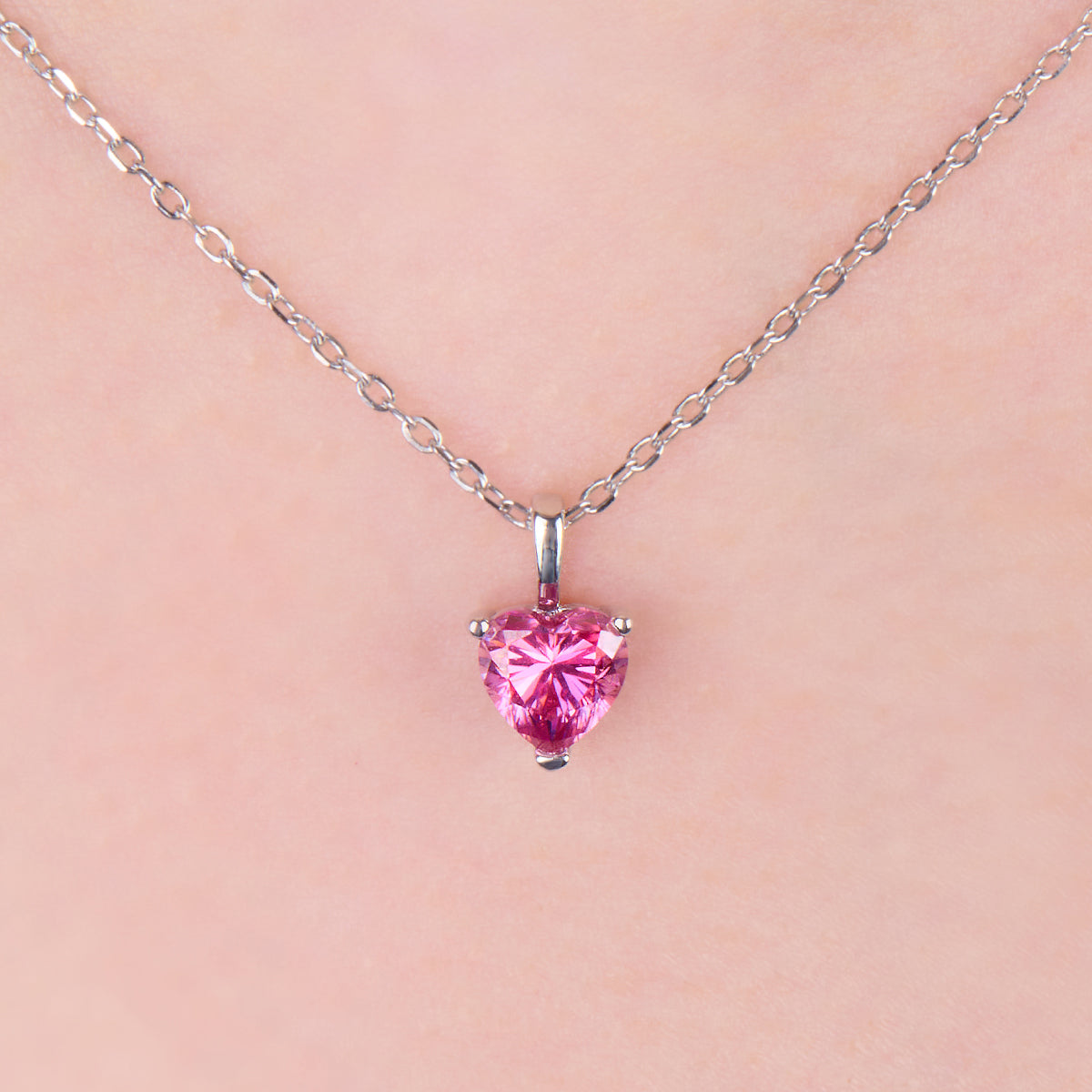 Heart Cut Moissanite Solitaire Pendant in 18K Gold Vermeil (3 Colors)