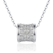 [Ships from USA]Rolling Barrel Pavé Moissanite Pendant Necklace in 18K Gold Vermeil